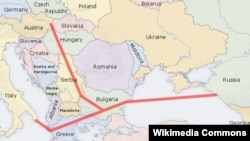 The route of the South Stream gas pipeline