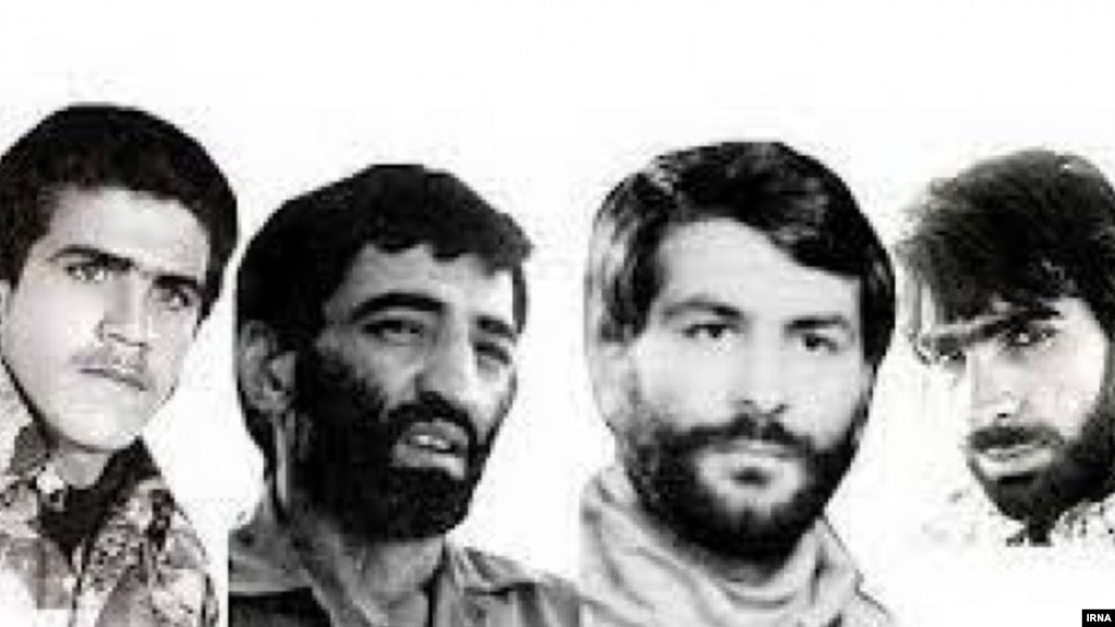 Ahmad Motovasselian military attache in Iran embassy in Beirut (2nd L) and three others kidnapped with him. FILE PHOTO