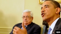 Palestinian leader Mahmud Abbas and U.S. President Barack Obama in the Oval Office