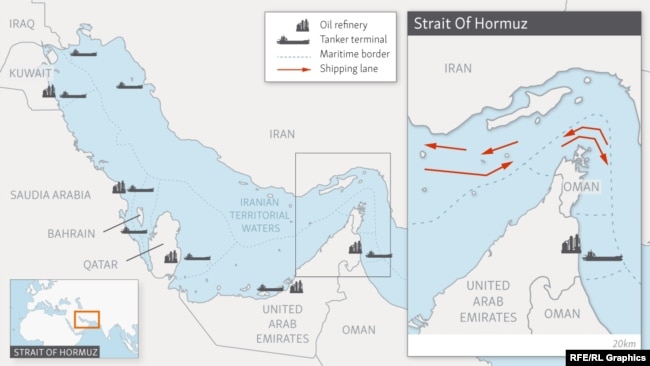 Infographic: Strait Of Hormuz Shipping Lanes