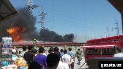 Тошкентнинг Бектемир туманидаги юк машиналари тураргоҳида катта ёнғин