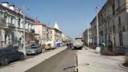 Большая часть улицы Морской была закрыта для проезда, март 2020 года