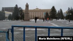 Перекрытая площадь имени Абая в Уральске. 16 декабря 2019 года.