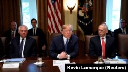 Дональд Трамп (у центрі) на засіданні свого кабінету в Білому домі, Вашингтон, 1 листопада 2017 року
