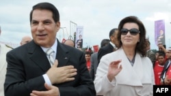 Former Tunisian President Zine al-Abidine Ben Ali and his wife Leila