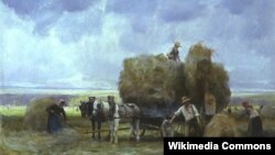 Жульен Дзюпрэ, «Жняцы загружаюць воз».