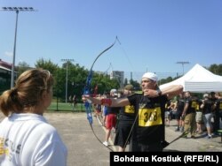 Ветеран АТО Олександр Косолапов під час спортивного тестування, Київ, 27 липня 2019 року