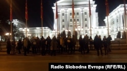 Protest in front of government in Skopje, Macedonia