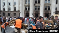 حمله هواداران روسیه به مقر پلیس شهر اودسا در شرق اوکراین