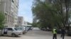 Police cordon at the scene of suspected suicide attack in Aktobe city, West Kazakhstan. 17May2011