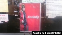 Azerbaijan - Posters in Shaki, "Free Khadija"