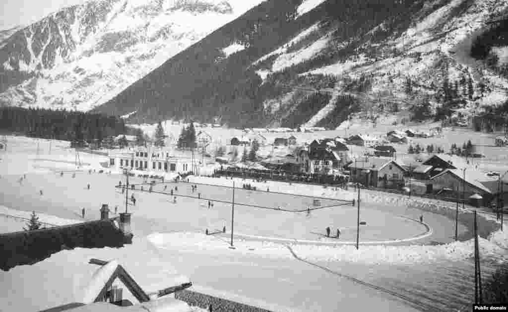 The Olympic ice skating rink in Chamonix