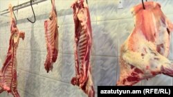 Armenia - Meat sold in a food market in Yerevan, 3Oct2017.