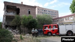 Armenia - A section of the Elektron plant in Yerevan destroyed by an explosion, 29May2012.