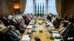 Arab foreign ministers convene for an Arab League meeting in Cairo on November 19. 