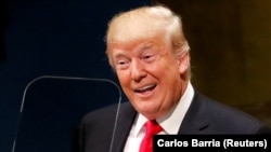 U.S. -- U.S. President Donald Trump addresses the 73rd session of the United Nations General Assembly at U.N. headquarters in New York, U.S., September 25, 2018