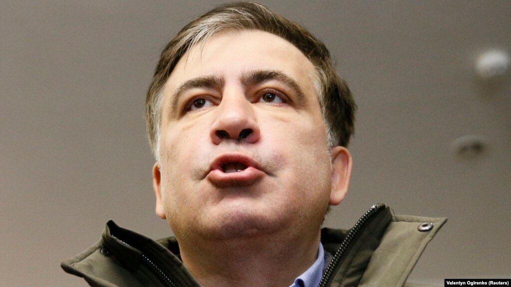 Керівник партії «Рух нових сил», екс-президент Грузії Міхеїл Саакашвілі під час відвідування Генеральної прокуратури України. Київ, 18 грудня 2017 року