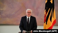 Președintele Frank-Walter Steinmeier la o conferință de presă, Berlin, 20 noiembrie 2017