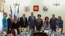 Российские руководители Симферополя с итальянскими гостями в Симферополе