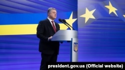 Президент України Петро Порошенко під час прес-конференції. Київ, 28 лютого 2018 року