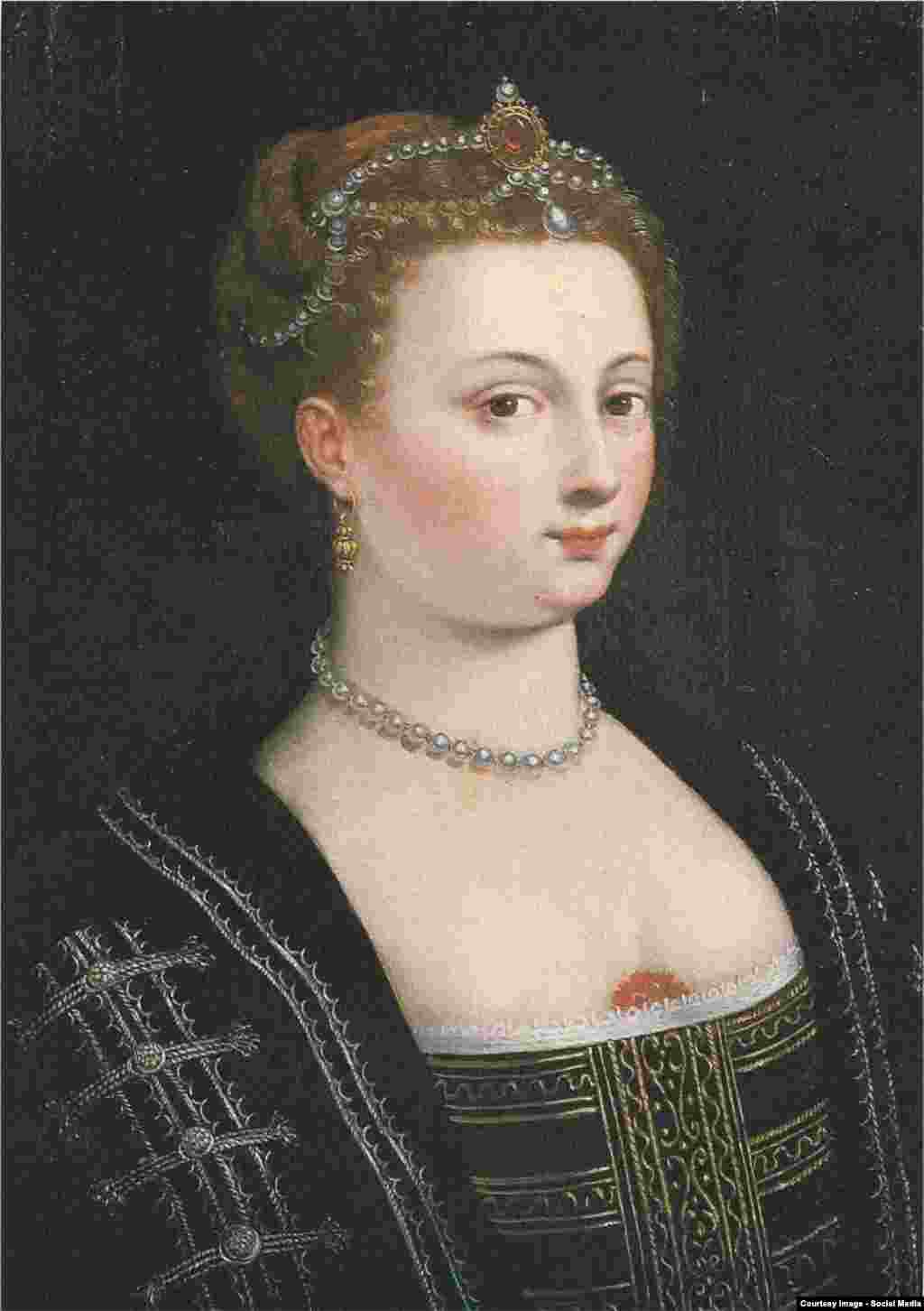 Pictor francez din sec. XVI, Portret de femeie.