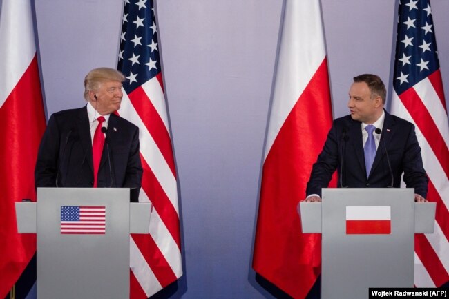 На совместной пресс-конференции президентов США и Польши