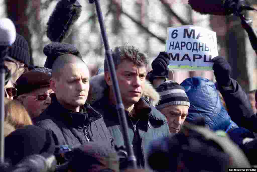 Moskwa, Puşkin meýdançasyndaky aksiýada, 24-nji mart, 2014 ý.