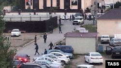 Chechnya -- The site of a suicide attack in Grozny, October 5, 2014