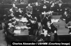 Главный обвинитель от СССР Роман Андреевич Руденко выступает на Нюрнбергском процессе