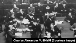 Главный обвинитель от СССР Роман Андреевич Руденко выступает на Нюрнбергском процессе
