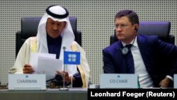 وزیران نفت روسیه و عربستان که عضو اوپک پلاس هستند- عکس آرشیوی است