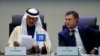 Міністр енергетики Саудівської Аравії принц Абдулазіз бен Салман Аль-Сауд та міністр енергетики Росії Олександр Новак під час зустрічі у Відні, 6 грудня 2019 року