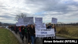 Bosnia and Herzegovina - Boljanic - Ozren - Protest against tyre factory - November 20th 2016
