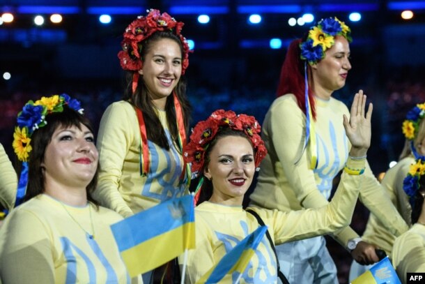 Члени української паралімпійської збірної під час урочистої церемонії відкриття Паралімпійських ігор, Ріо-де-Жанейро, 7 вересня 2016 року