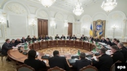 Ukraine -- A general view of the National Security and Defense Council of Ukraine sitting in Kyiv, February 18, 2015