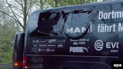 Autobuzul echipei Borussia Dortmund după explozia de la 11 aprilie