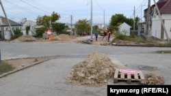 Ремонт дороги на улице Меньшикова. Октябрь 2019 года