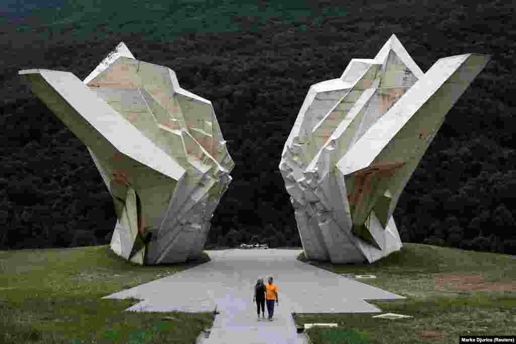 A war memorial in Tjentiste, Bosnia-Herzegovina, called &quot;Battle of Sutjeska.&quot;