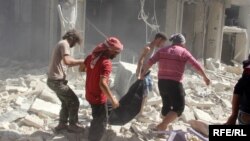 Սիրիա - Հալեպի Բուստան ալ-Քասր արվարձանը հերթական ռմբակոծությունից հետո, 11-ը հոկտեմբերի, 2016թ․
