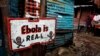 A sign placed in front of a home in a slum in Monrovia, Liberia, in September 2014.