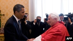 Барак Обама и Бенедикт XVI в Ватикане 