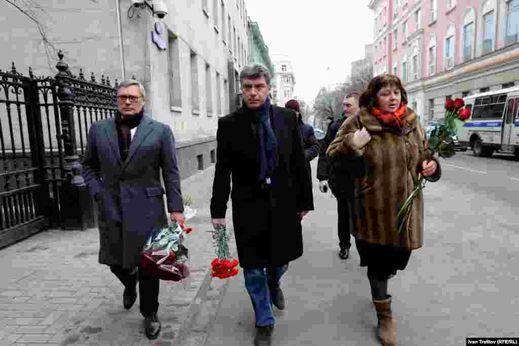 Москва. В память о жертвах Майдана. Михаил Касьянов и Борис Немцов