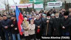 Одна из протестных акций по пограничному вопросу. Магас, 31 октября 2018