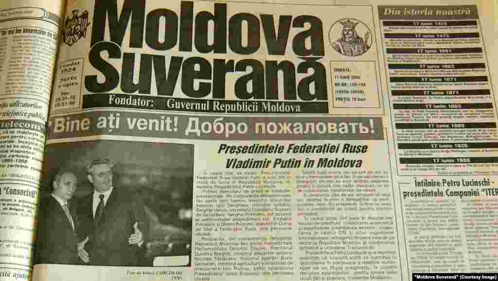 &quot;Moldova Suverană&quot;, 17 iunie 2000, vizita preşedintelui rus Vladimir Putin la Chişinau
