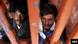 Indian fishermen who were arrested after allegedly straying into Pakistan's territorial waters in 2014 (file photo).