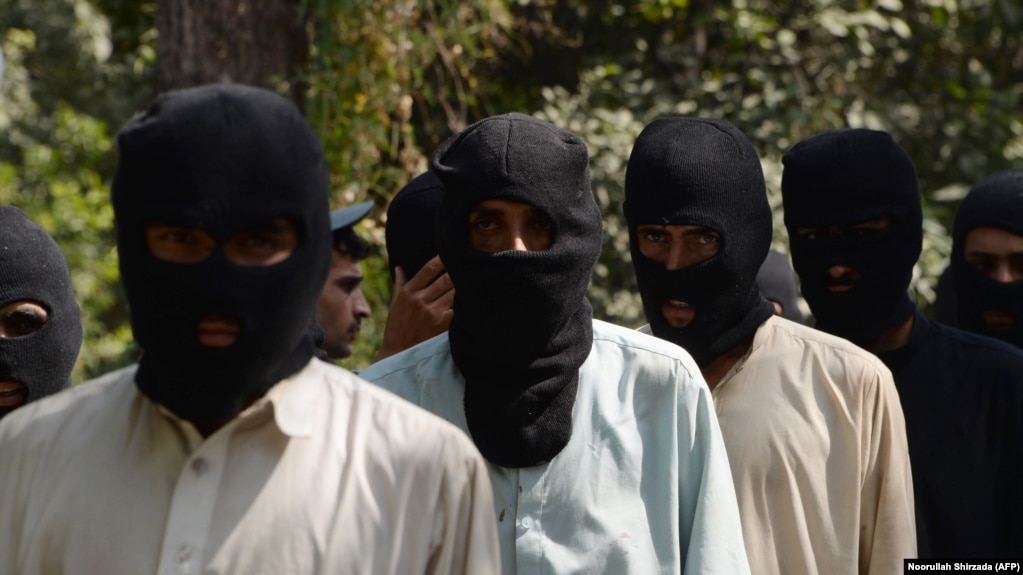 Alleged fighters for the Islamic State and Taliban