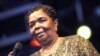 France -- Singer Cesaria Evora of Cape Verde performing on stage in the sixth Solidays music festival organized by the association "Solidarité Sida" (AIDS Solidarity), Paris, 10Jul2004