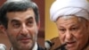 Rejected presidential candidates Esfandiar Rahim Mashaei (left) and Akbar Hashemi Rafsanjani