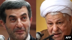 A combo photo shows Esfandiar Rahim Mashaei (left) and Akbar Hashemi Rafsanjani