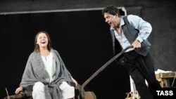 A scene from Chekhov's famous "Uncle Vanya" is performed in Moscow.